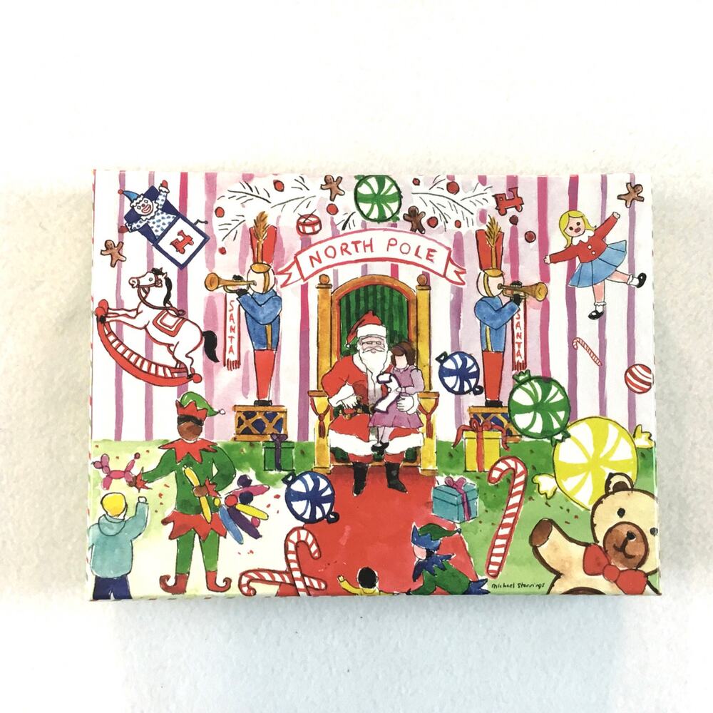 Christmas Cards Santa North Pole Colorful Visit to Santa NWT